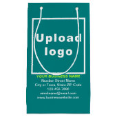 Petit Sac Cadeau Marque d'affaires sur Turquoise vert petit format  (Devant)