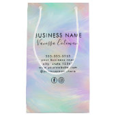 Petit Sac Cadeau Marque professionnelle minimale script opale iride (Devant)