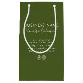 Petit Sac Cadeau Marque Professionnelle Script Minimal Vert mousse (Devant)