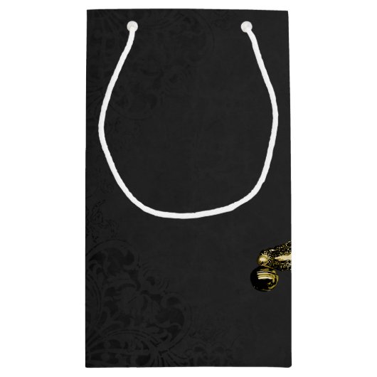 Petit Sac Cadeau Mascarade Mardi Gras Or Brossé (Dos)