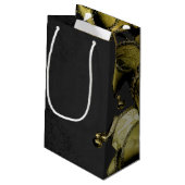 Petit Sac Cadeau Mascarade Mardi Gras Or Brossé (Dos Angle)