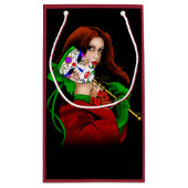 Petit Sac Cadeau Mascarade rouge verte vénitienne (Dos)