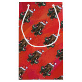 Petit Sac Cadeau Mastodon festif en rouge (Dos)