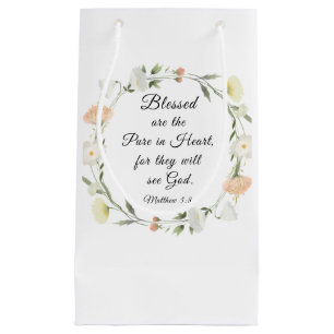 Petit Sac Cadeau Matthieu 5:8 Heureux sont les Pures dans la Bible