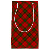 Petit Sac Cadeau Maxwell tartan rouge vert plaid (Devant)