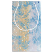 Petit Sac Cadeau Média mixte Abstrait bleu turquoise jaune (Dos)