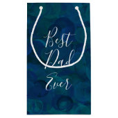 Petit Sac Cadeau Meilleur papa jamais Turquoise bleu (Dos)