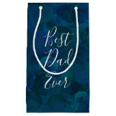 Petit Sac Cadeau Meilleur papa jamais Turquoise bleu (Devant)