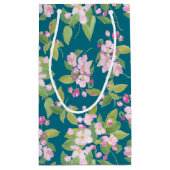 Petit Sac Cadeau Meilleure maman jamais rose Apple Blossom sur Navy (Dos)