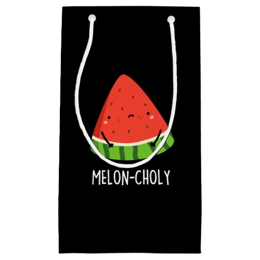 Petit Sac Cadeau Melon-choly Funny Sad Watermelon Pun Dark BG (Devant)