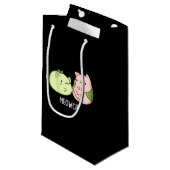 Petit Sac Cadeau Meowchi Funny Mochi Pun Dark BG (Devant Angle)