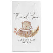 Petit Sac Cadeau Merci Boho Botanique Sweet Bear Baby shower (Dos)