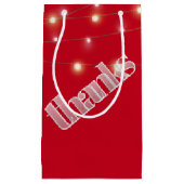 Petit Sac Cadeau Merci Dans Texte Froid Avec Chaîne De Lumière (Devant)