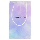 Petit Sac Cadeau Merci d'aquarelle bleu violet élégant (Devant)