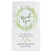 Petit Sac Cadeau Merci de Mariage de  fleuri (Devant)