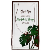 Petit Sac Cadeau Merci de mariage tropical de Monstera Beach (Devant)