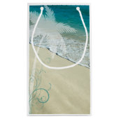 Petit Sac Cadeau Merci de mariage tropical de plage (Dos)