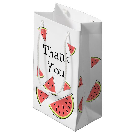 Petit Sac Cadeau Merci de pièces de pastèque (Devant Angle)