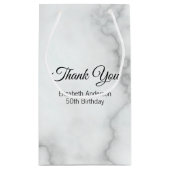 Petit Sac Cadeau Merci Faux Marbre blanc Élégante fête d'anniversai (Dos)