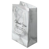 Petit Sac Cadeau Merci Faux Marbre blanc Élégante fête d'anniversai (Devant Angle)