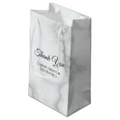 Petit Sac Cadeau Merci Faux Marbre blanc Élégante fête d'anniversai (Dos Angle)