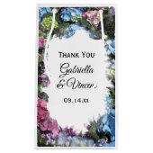 Petit Sac Cadeau Merci Mariage à cadre de fleurs Hydrangea (Devant)