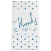 Petit Sac Cadeau Merci Merci de texte Blue Sparkle Serif (Devant)