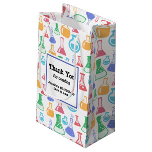 Petit Sac Cadeau Merci Motif de fête des beakers et flacons amusant