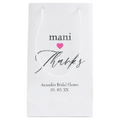 Petit Sac Cadeau Merci pour la manucure rose (Devant)