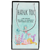 Petit Sac Cadeau Mermaids et méduses sous le Merci marin (Devant)