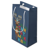 Petit Sac Cadeau Merry Christmukkah Reindeer (Dos Angle)