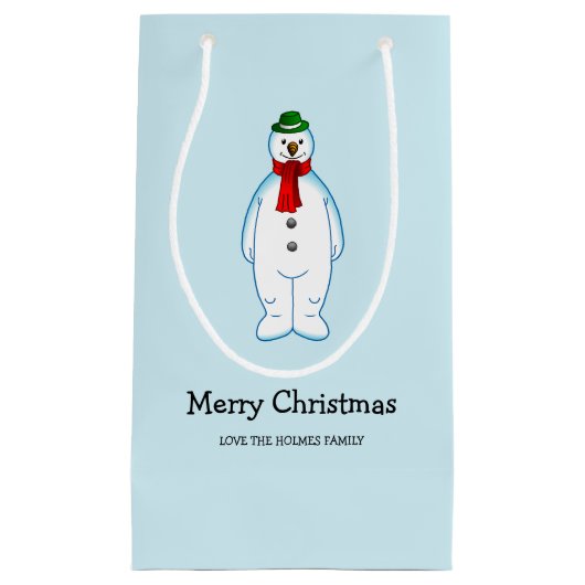 Petit Sac Cadeau Merry Snowman (Devant)
