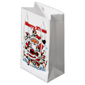 Petit Sac Cadeau “Merry X’mas” Whimsical Holiday Chaos Design (Devant Angle)