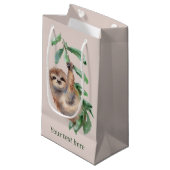 Petit Sac Cadeau mignon amoureux des paresseux ajouter du texte (Devant Angle)