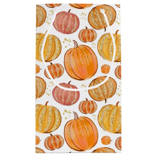 Petit Sac Cadeau mignon carrelé citrouille Automne Seasonal motif f (Dos)