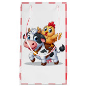 Petit Sac Cadeau mignon vache/poulet caricature (Devant)