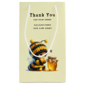 Petit Sac Cadeau Mignonne fille en costume d'abeille avec commerce  (Dos)