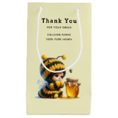 Petit Sac Cadeau Mignonne fille en costume d'abeille avec commerce  (Devant)