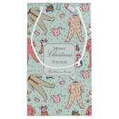 Petit Sac Cadeau Mignonne Mint Green Baby Girl Christmas Custom (Dos)