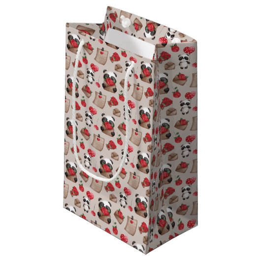 Petit Sac Cadeau Mignonne Saint Valentin Panda Bear Love Motif (Devant Angle)
