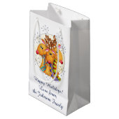 Petit Sac Cadeau Mignons rennes de Noël portant des écharpes avec d (Devant Angle)