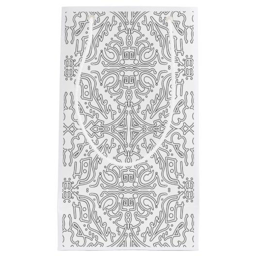 Petit Sac Cadeau Minimalist Grey Floral Pattern (Devant)