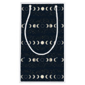 Petit Sac Cadeau Minimalist Lunar Phases Pattern with Stars and Nig (Devant)