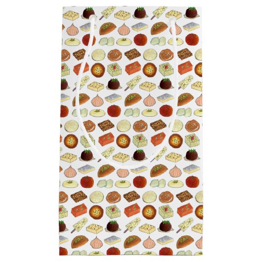 Petit Sac Cadeau Mithai Classiques Douceurs Indiennes Bengali Pakis (Devant)