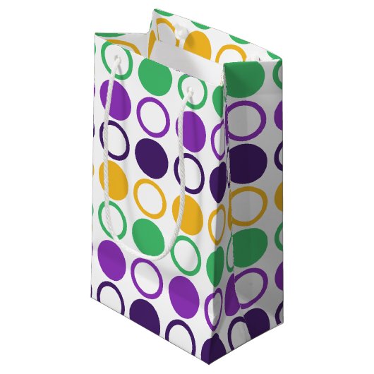 Petit Sac Cadeau Mod Mardi Gras Points (Devant Angle)
