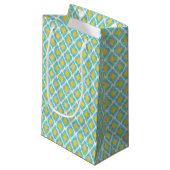 Petit Sac Cadeau Mode jaune bleue d'ikat tribal moderne (Devant Angle)