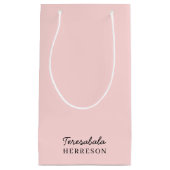 Petit Sac Cadeau Modern Blush Pink Monogram Design (Devant)