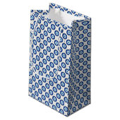 Petit Sac Cadeau Modern Evil Eye Pattern Blue & Gold Protection (Dos Angle)