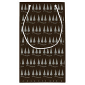 Petit Sac Cadeau Modern Merry Christmas Houndstooth Dark Chocolate (Dos)