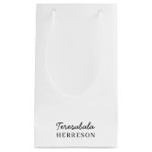 Petit Sac Cadeau Modern Neutral Monogram Design (Devant)